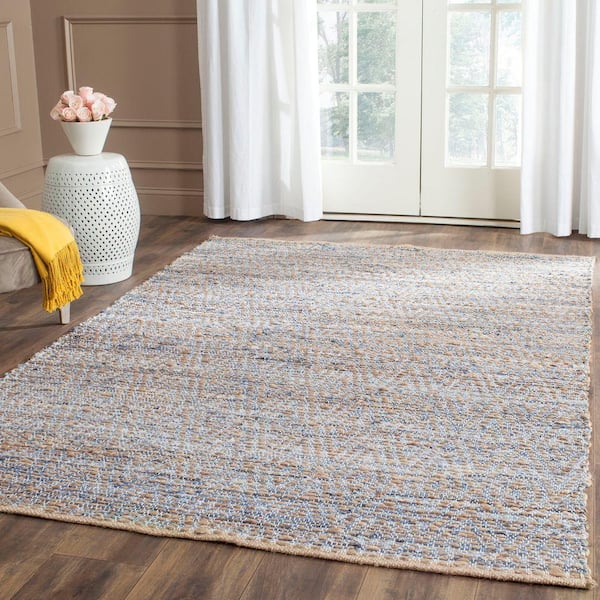 Cape Cod Natural/Blue 5 ft. x 8 ft. Distressed Diamonds Area Rug