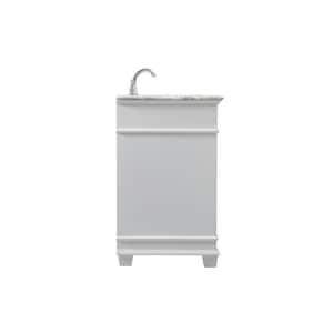 Timeless Home 48 in.W x 21.5 in.D x 35 in.H Single Bath Vanity in White with Marble Vanity Top in White with White Basin