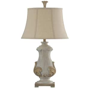 30 in. Chrysta Cream Table Lamp with Beige Softback Fabric Shade