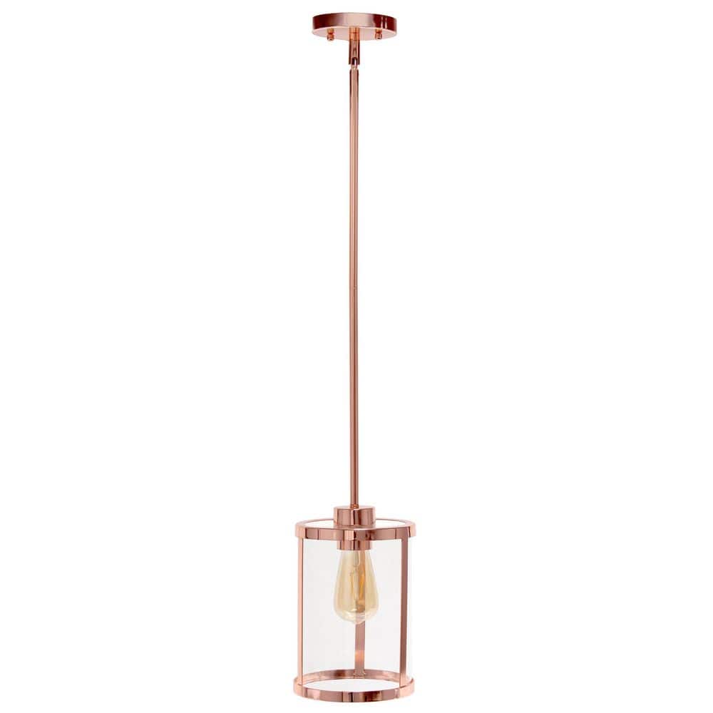 Rose Gold Farmhouse 55" Adjustable Glass Pendant Light