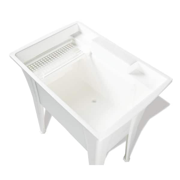Rugged Tub 18 in. x 24 in. Polypropylene Granite Laundry Sink, White with Grey Specs N52G-1