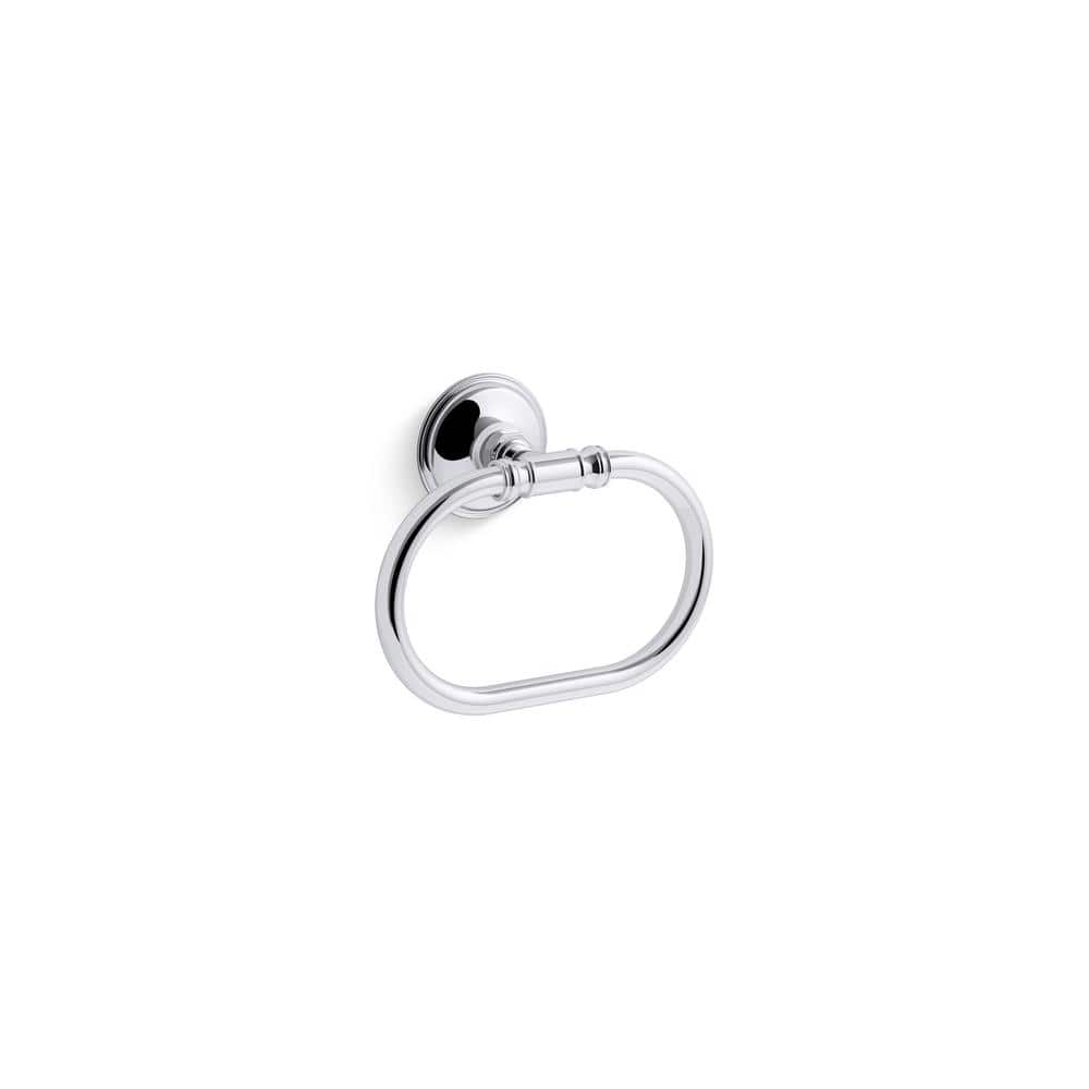 Polished Chrome Wall Mounted Eclectic Towel Ring
