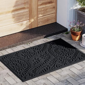 Waterhog Boxwood Charcoal 23 in. x 35 in. PET Polyester Indoor Outdoor Doormat