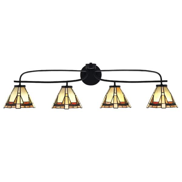 Unbranded Olympia 38.75 in. 4-Light Matte Black Vanity Light
