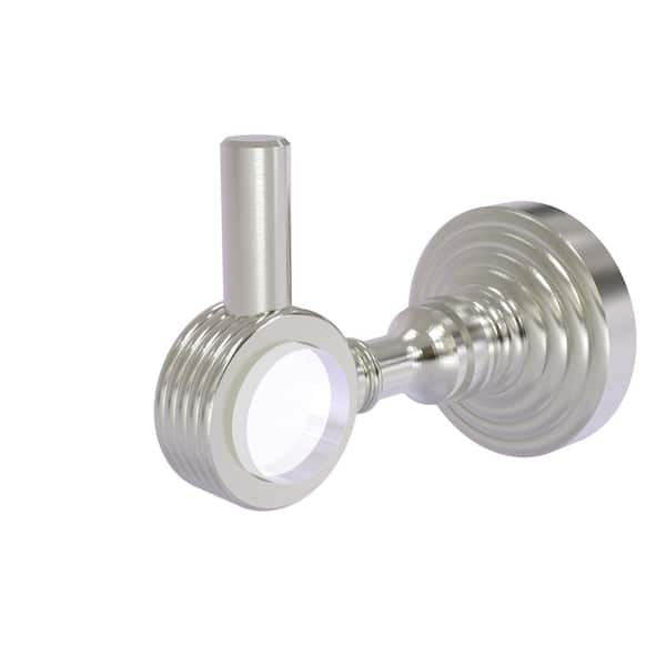 Allied Brass Pacific Grove Collection J-Hook Robe/Towel Hook with Groovy Accents in Satin Nickel