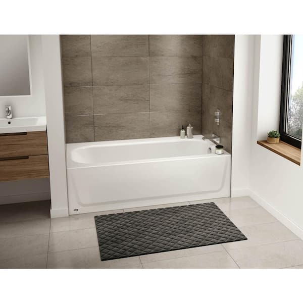 Mauicast 60 in. x 32 in. Rectangular Alcove Soaking Bathtub with Left Drain in White