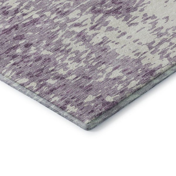 Mayfield Premium Machine Washable Abstract AMF949 Lavender 5 ft. x 7 ft. 6 in. Area Rug