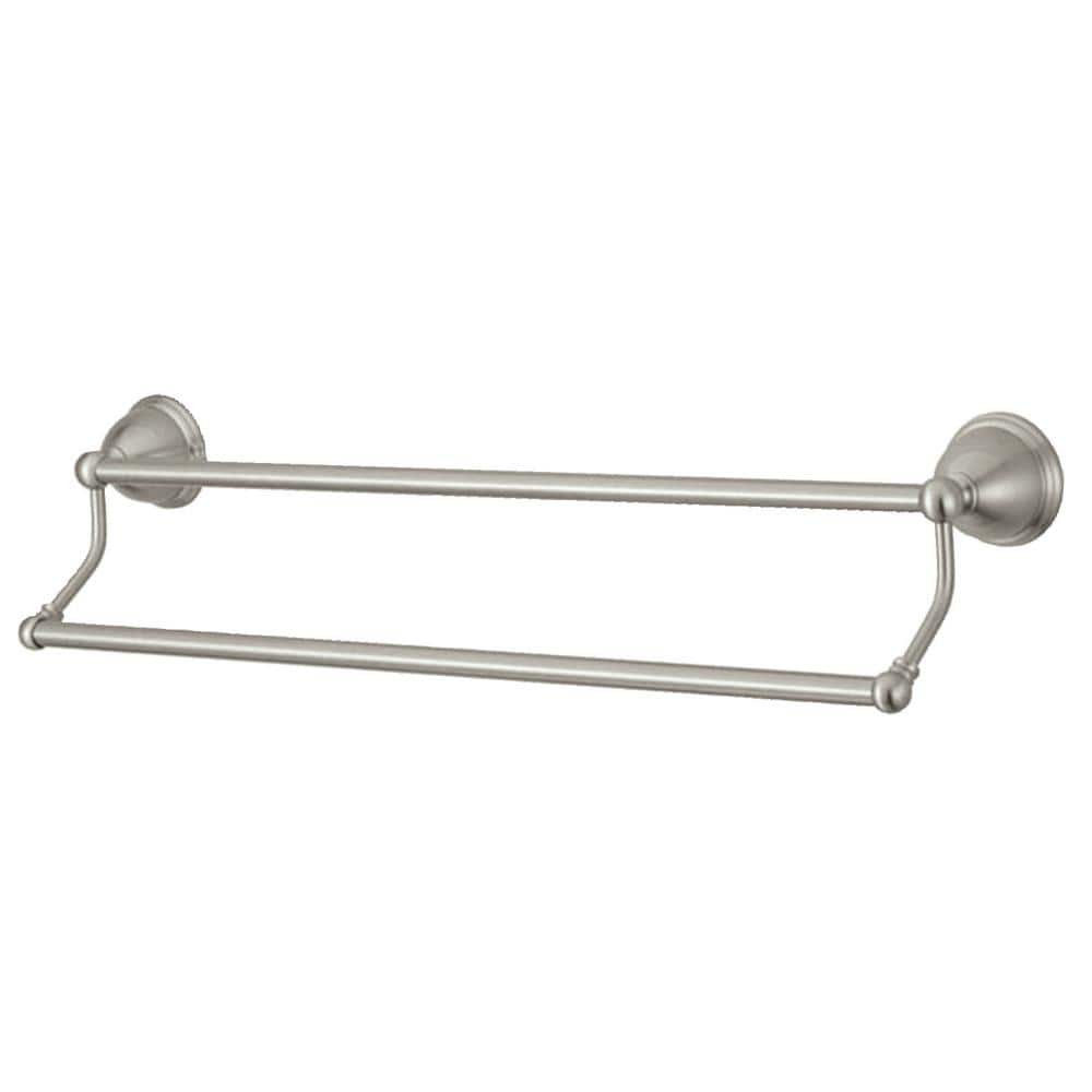 Brushed Nickel 24" Dual Wall Mounted Towel Bar