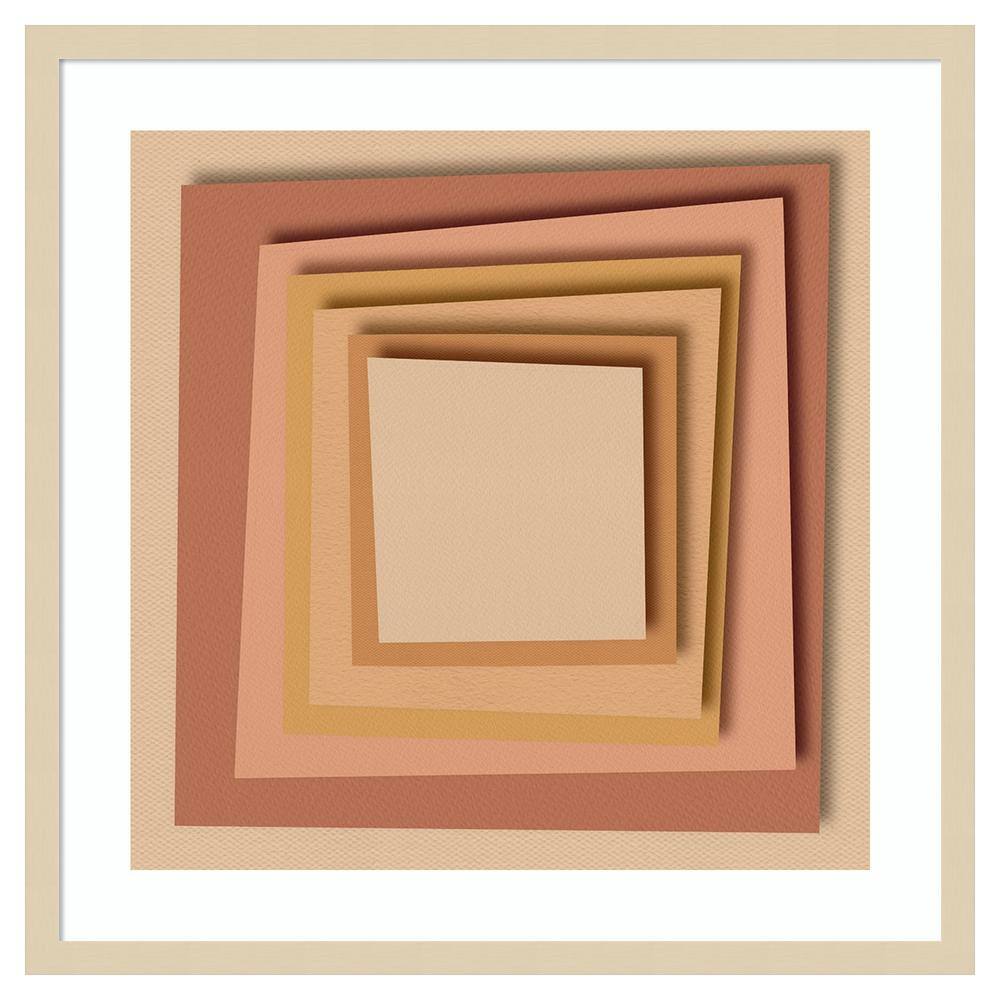 Svelte Natural Abstract Geometric Framed Wall Art Print