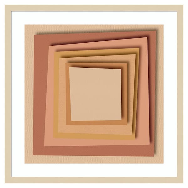Amanti Art Stack Paper II by Regina Morre 25 in. W x 25 in. H. Wood Framed Wall Art Print Framed in Brown