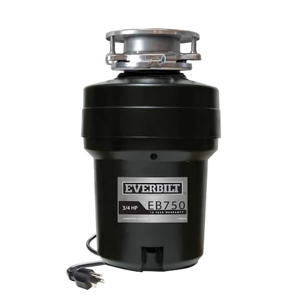 Everbilt 3/4 HP Continuous Feed Garbage Disposal with Stainless Steel Sink Flange and Attached Power Cord
