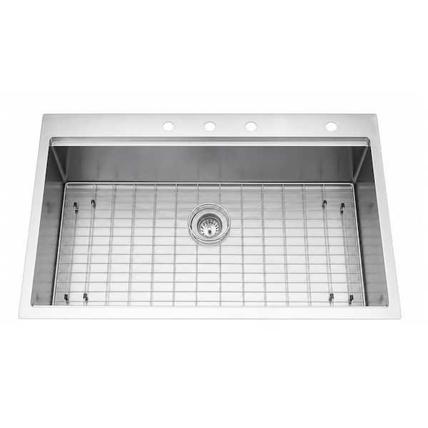 33 in. x 22 in. Drop in Kitchen Sink Workstation, Drop in Sink 16 Gage Stainless Steel Topmount Sinks Single Bowl