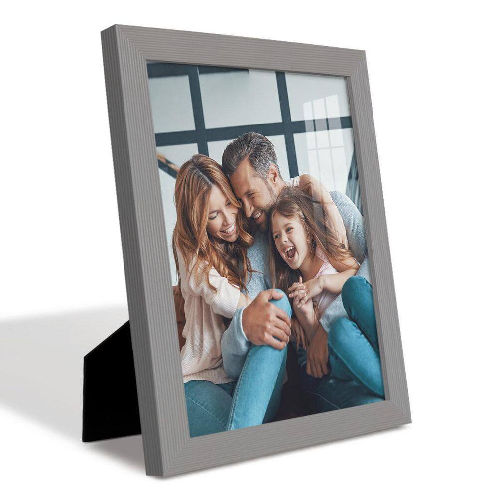 Gray 8" x 10" Real Wood Picture Frame Set