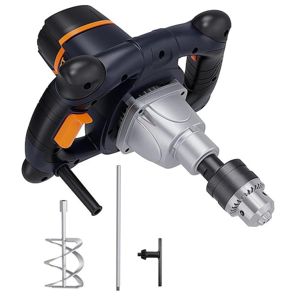 12A Single Paddle Concrete/Mortar Mixer with Soft Start 5/8 Keyed Chuck Includes Large Spiral Mixing Paddle