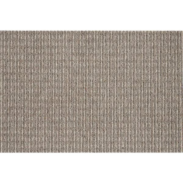 Natural Harmony Cornerstone Stripe - Granite/Quarry - Brown 13.2 ft. 42 oz. Wool Pattern Installed Carpet