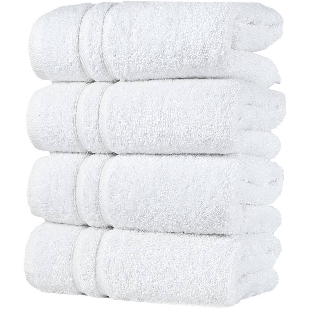 Hammam Linen 4Piece White Turkish Cotton Hand Towels SN550HT06 The