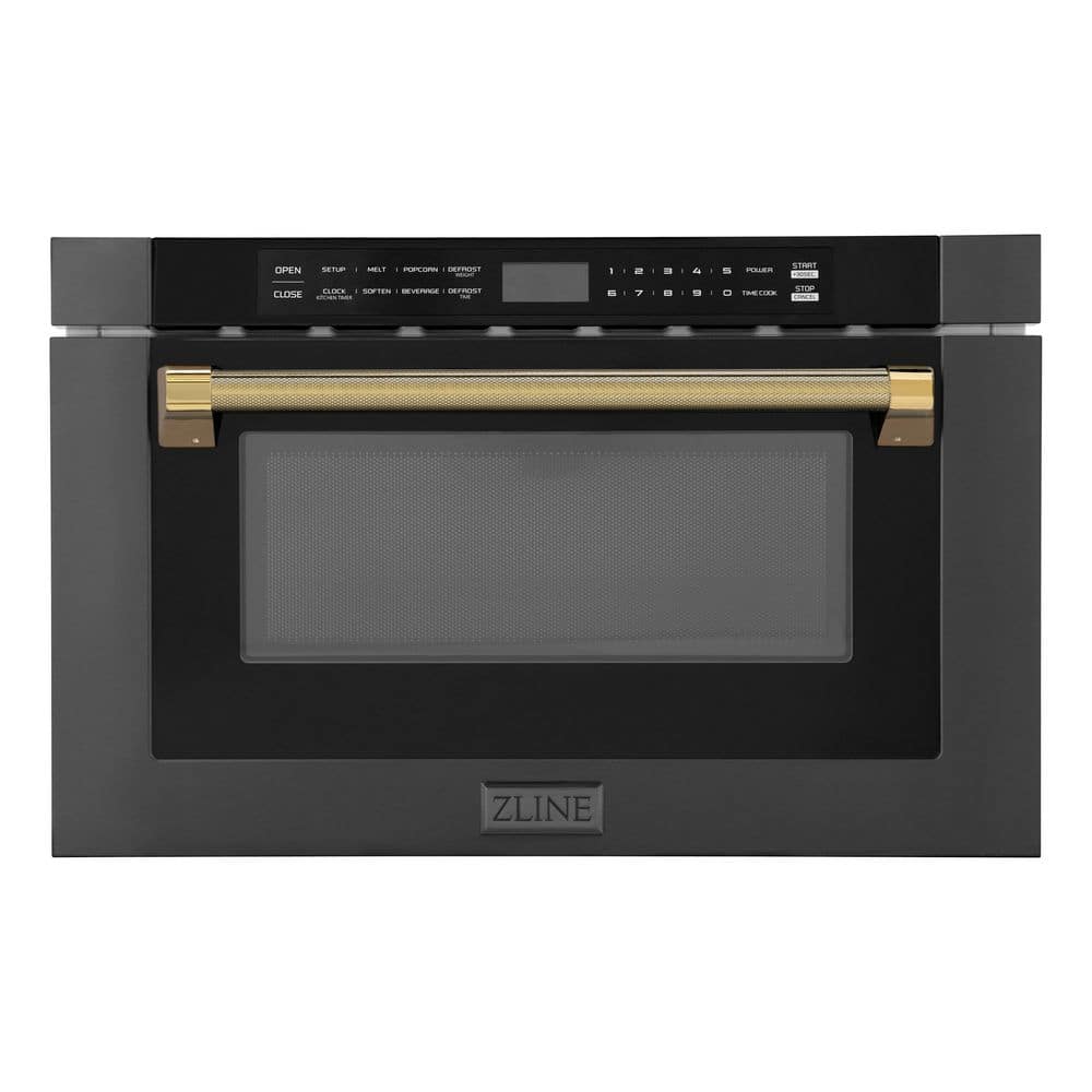 Autograph Edition 24 in. 1.2 cu. ft. Built-in Microwave Drawer in Black Stainless Steel and Polished Gold Helix Handle price history on PriceWatchPro