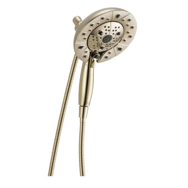 Delta In2ition 5-Spray Patterns 1.75 GPM 6.88 in. Wall Mount Dual Shower Heads in Lumicoat Polished Nickel