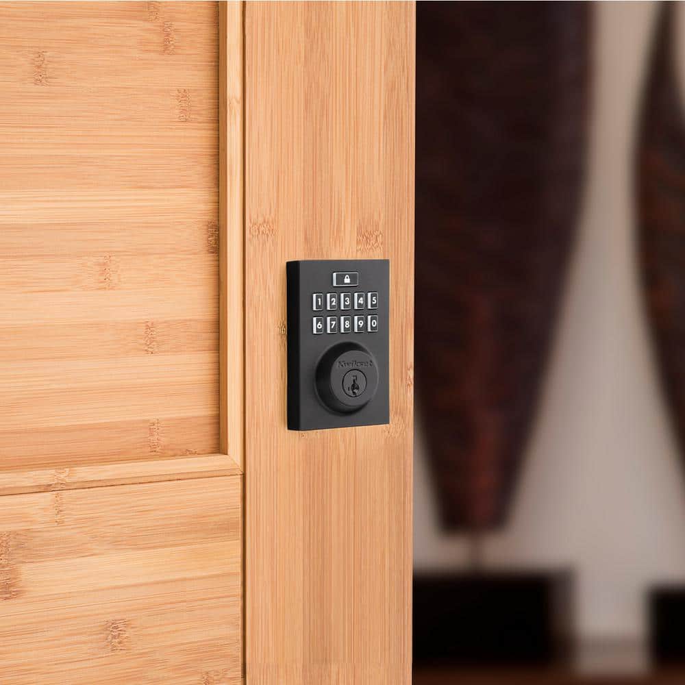 Matte Black Electronic Keypad Deadbolt with SmartKey Security