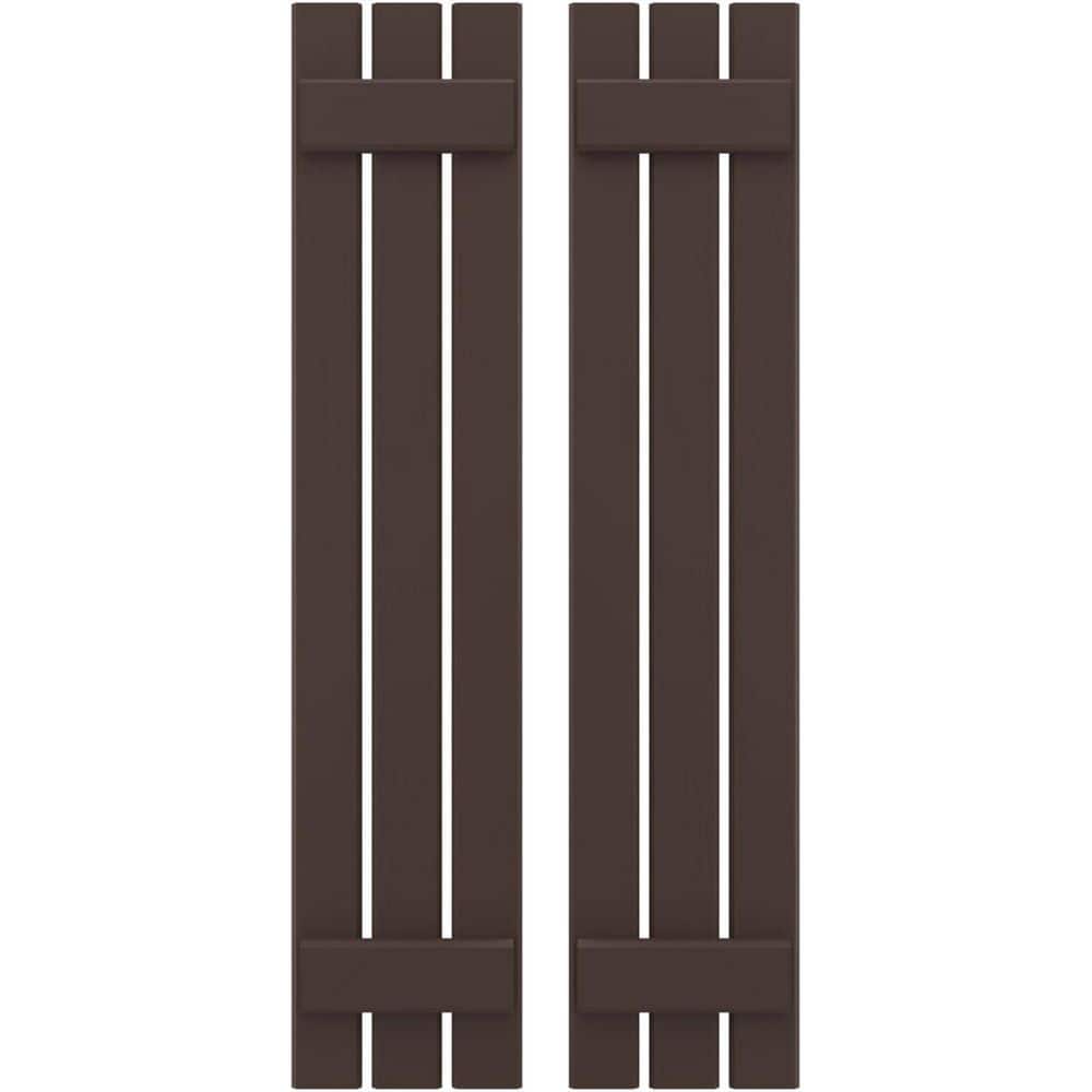 11-1/2 in. W x 50 in. H Americraft 3-Board Exterior Real Wood Spaced Board and Batten Shutters in Raisin Brown price history on PriceWatchPro