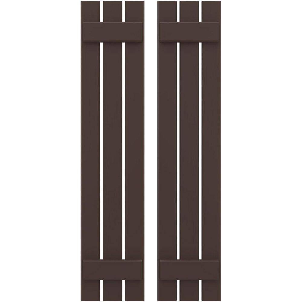 11-1/2 in. W x 74 in. H Americraft 3-Board Exterior Real Wood Spaced Board and Batten Shutters in Raisin Brown price history on PriceWatchPro