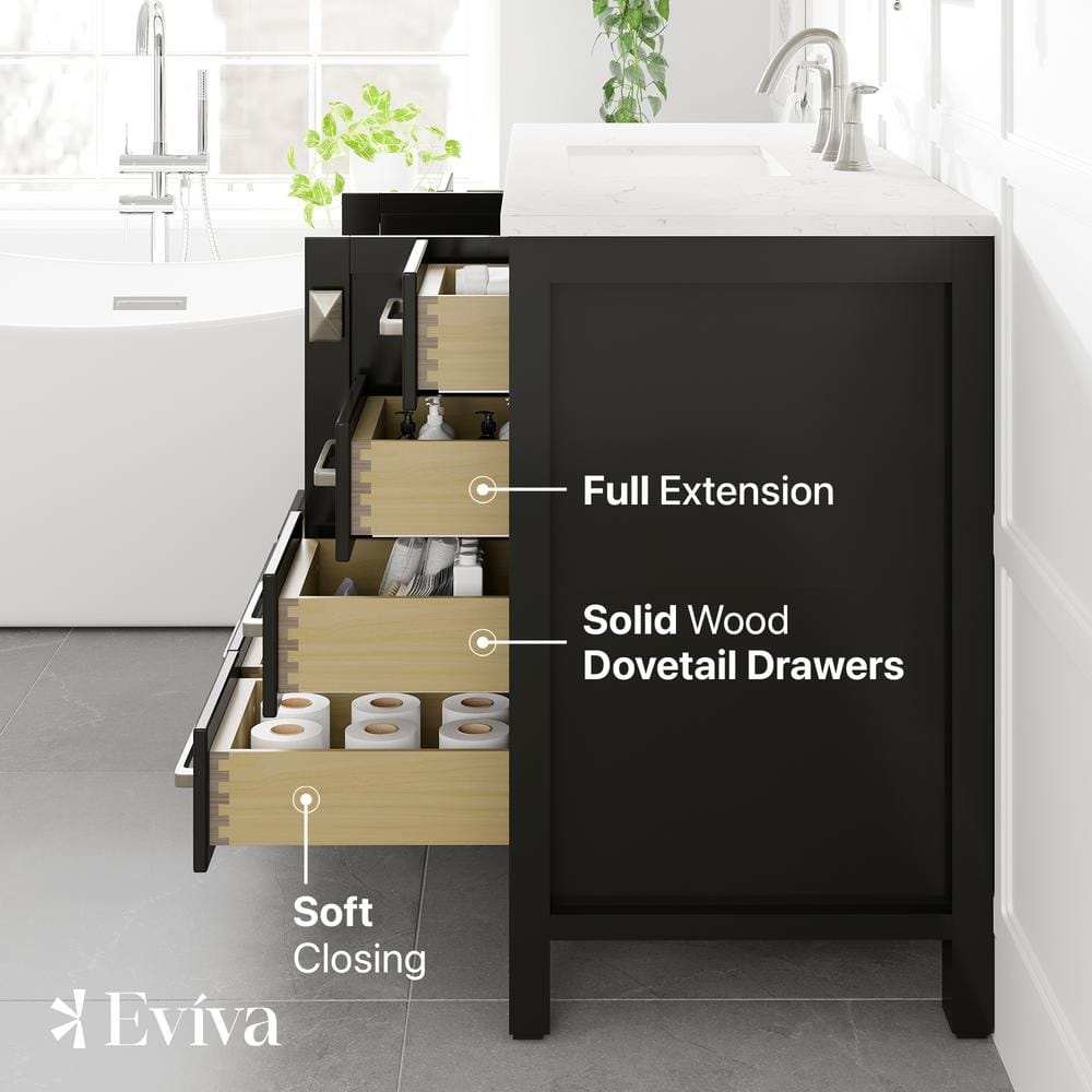 Espresso 42'' Transitional Single Vanity with Carrara Marble Top