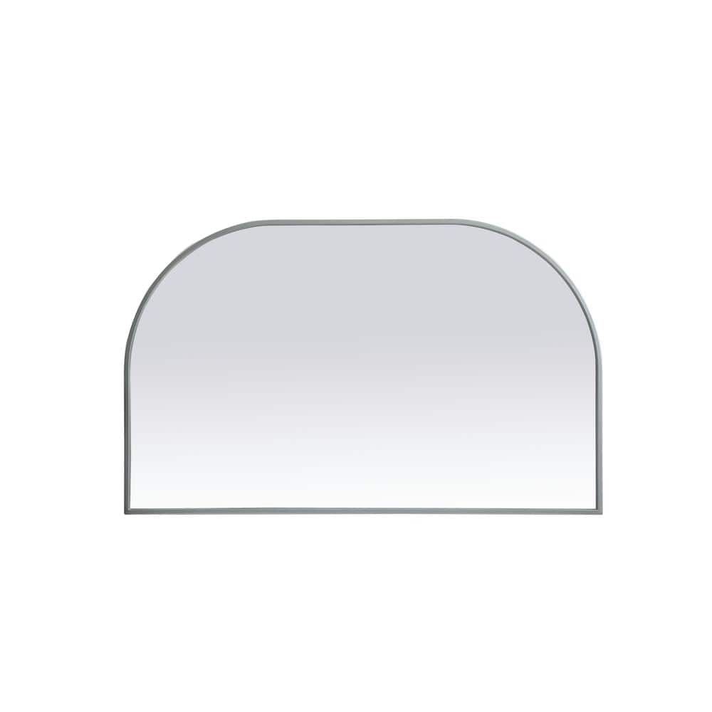 Simply Living 39 in. W x 24 in. H Arch Metal Framed Silver Mirror