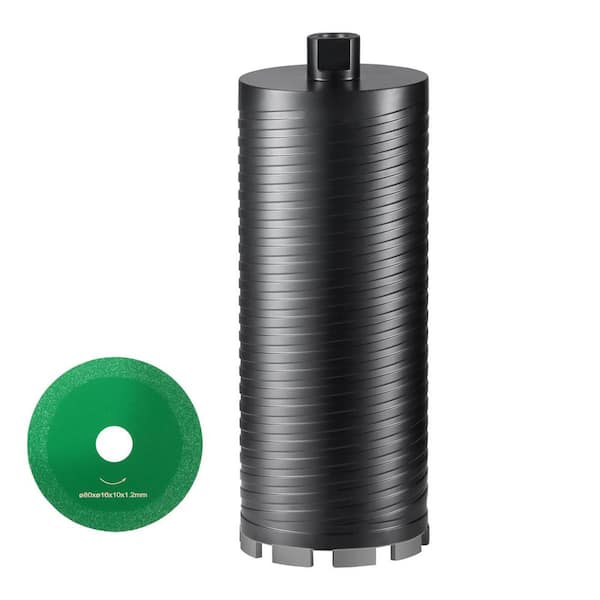 SKYSHALO Core Drill Bit, 4.25 in. Wet/Dry Diamond Core Drill Bits for Brick and Block, Carbon Steel with Saw Blade