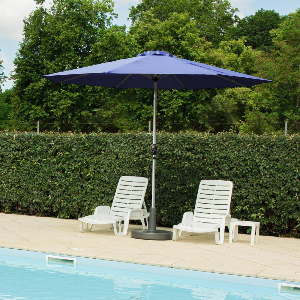 9 ft. Outdoor Patio Umbrella in Navy Blue, with Push Button Tilt and Crank, with 8-Sturdy Ribs price history on PriceWatchPro