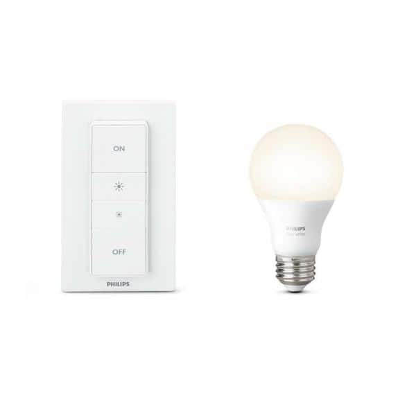 White Ambiance Smart Wireless Lighting Recipe Kit (1 A19 LED 60W Equivalent Dimmable Bulb and Remote Dimmer Switch) White Ambiance Smart Wireless Lighting Recipe Kit (1 A19 LED 60W Equivalent Dimmable Bulb and Remote Dimmer Switch)
