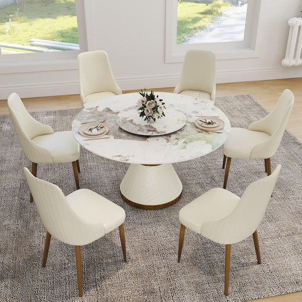 Magic Home 53 Pandora Circular Rotable Sintered Stone Tabletop