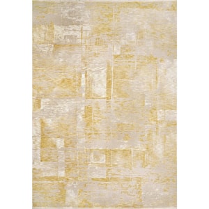 Hudson 2 ft. 7 in. X 4 ft. 11 in. Gold Abstract Indoor Area Rug