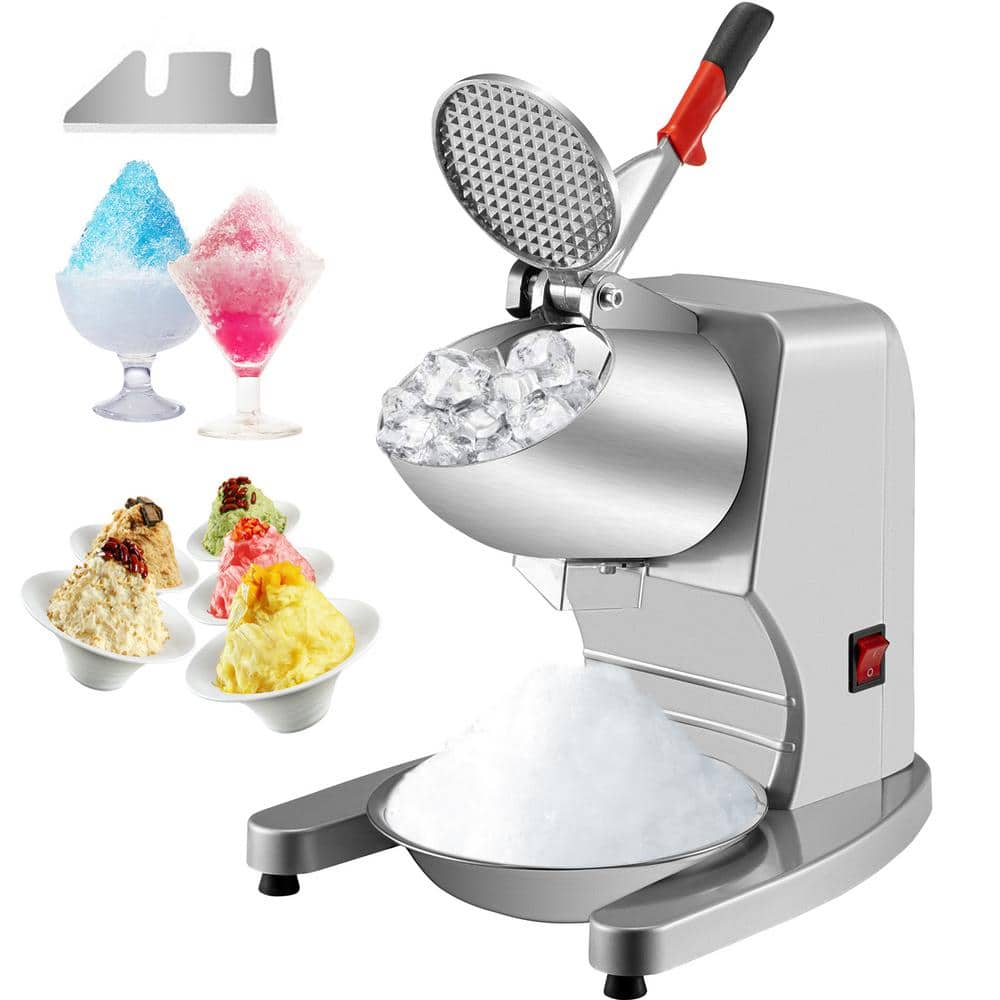 VEVOR 150 oz. Capacity Electric Ice Shaver Crusher 1450 RPM Snow Cone  Machine 210 LB/H Silver Shaved Ice Machine, 300 W SBY-300FD110VLDK1V1 The  Home Depot
