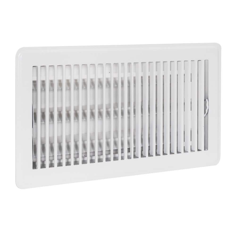 EZ-FLO 13.5" x 7.5" Matte White Steel Floor Register