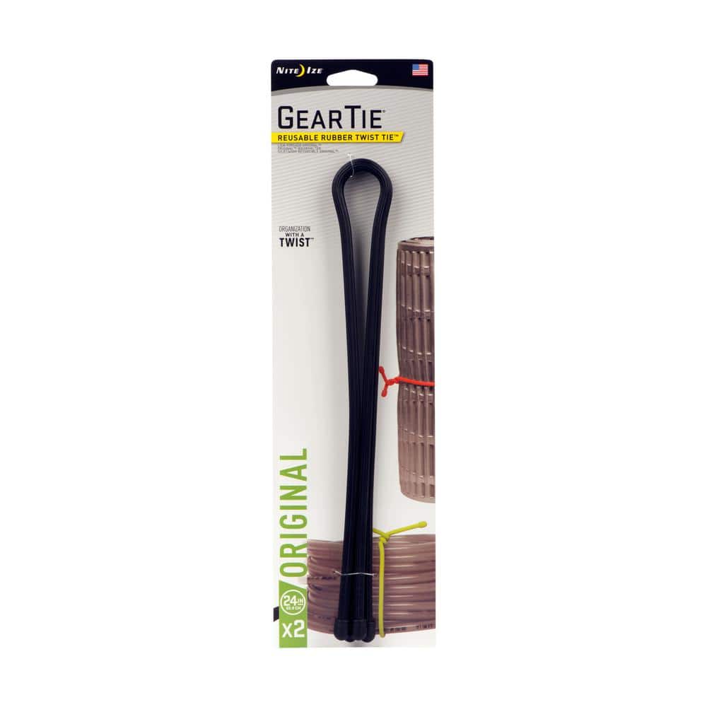 UPC 094664018259 product image for 24 in. Gear Tie in Black (2-Pack) | upcitemdb.com