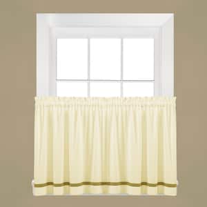 natural Solid Rod Pocket Curtain - 57 in. W x 36 in. L (Set of 2)
