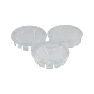 S41-323 7/8 in. O.D. Hot, Cold and Diverter Index Button Set in Clear Acrylic for Old Style Verve Faucet Handles