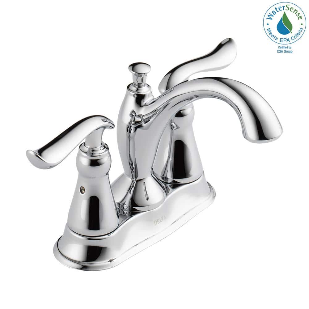 Chrome 2-Handle Centerset Bathroom Faucet with Drain Assembly