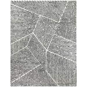 Larsen Charcoal Grey 5 ft. x 7 ft. Modern Stripe Area Rug