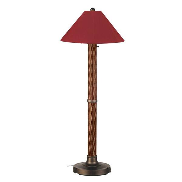 Patio Living Concepts Bahama Weave 60 in. Red Castango Floor Lamp with Burgandy Shade-DISCONTINUED