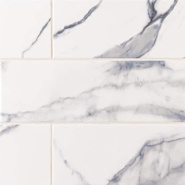 Jeffrey Court Glossy Carrara White 4 in. x 12 in. Ceramic Wall Tile (9.687 sq. ft. / case) Jeffrey Court Glossy Carrara White 4 in. x 12 in. Ceramic Wall Tile (9.687 sq. ft. / case)