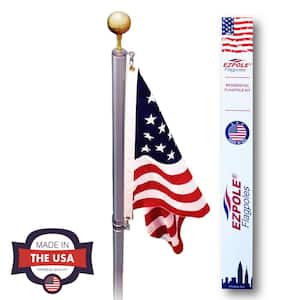 Cisvio 30 ft. Telescopic Aluminum Flag Pole with USA Flags, 3 ft. x 5 ft.  US Flag Ball Top Kit Telescoping Flagpole D0102H7NF16 - The Home Depot