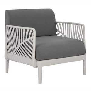 Beautiful World Collection GRS Recycled Plastic Leaf Modular Outdoor Lounge Armchair, Grey