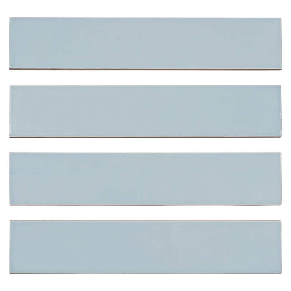 Concerto-Opus Bernolli 2 in. x 10 in. Glossy Ceramic Beveled Subway Wall Ti