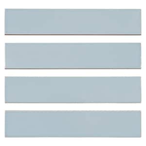 Concerto-Opus Bernolli 2 in. x 10 in. Glossy Ceramic Beveled Subway Wall Tile Sample