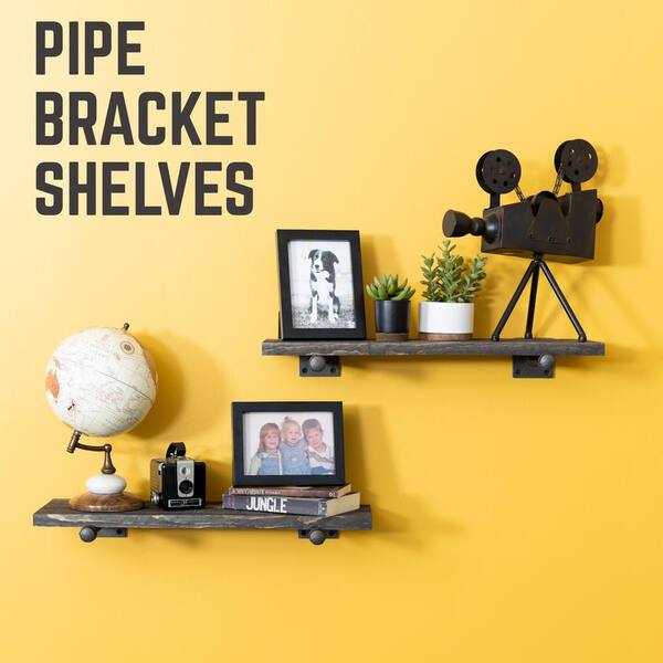 1/2 in. Black Pipe 8 in. L Wall Mounted Square Flange Shelf Bracket Kit (4-Pack) 1/2 in. Black Pipe 8 in. L Wall Mounted Square Flange Shelf Bracket Kit (4-Pack)