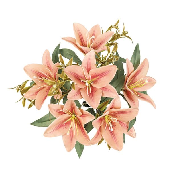 LiLiページ LIVING LUXURY 13 in. Rose Cafe Red Artificial Stargazer Lily