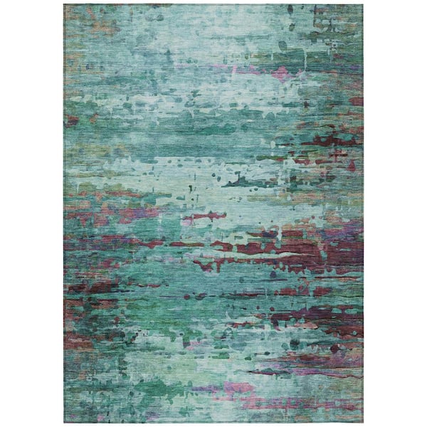 Addison Rugs Chantille Machine Washable Indoor/Outdoor Abstract ACN2035 Teal 10 ft. x 14 ft. Area Rug