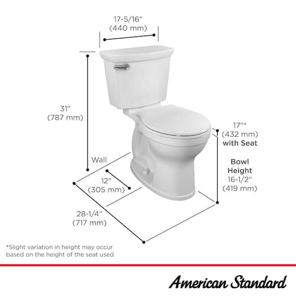 Champion Two-Piece 1.28 GPF Single Flush Round Chair Height Toilet with Slow-Close Seat in White