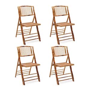 Bamboo Folding Outdoor Dining Chair Set of 4
